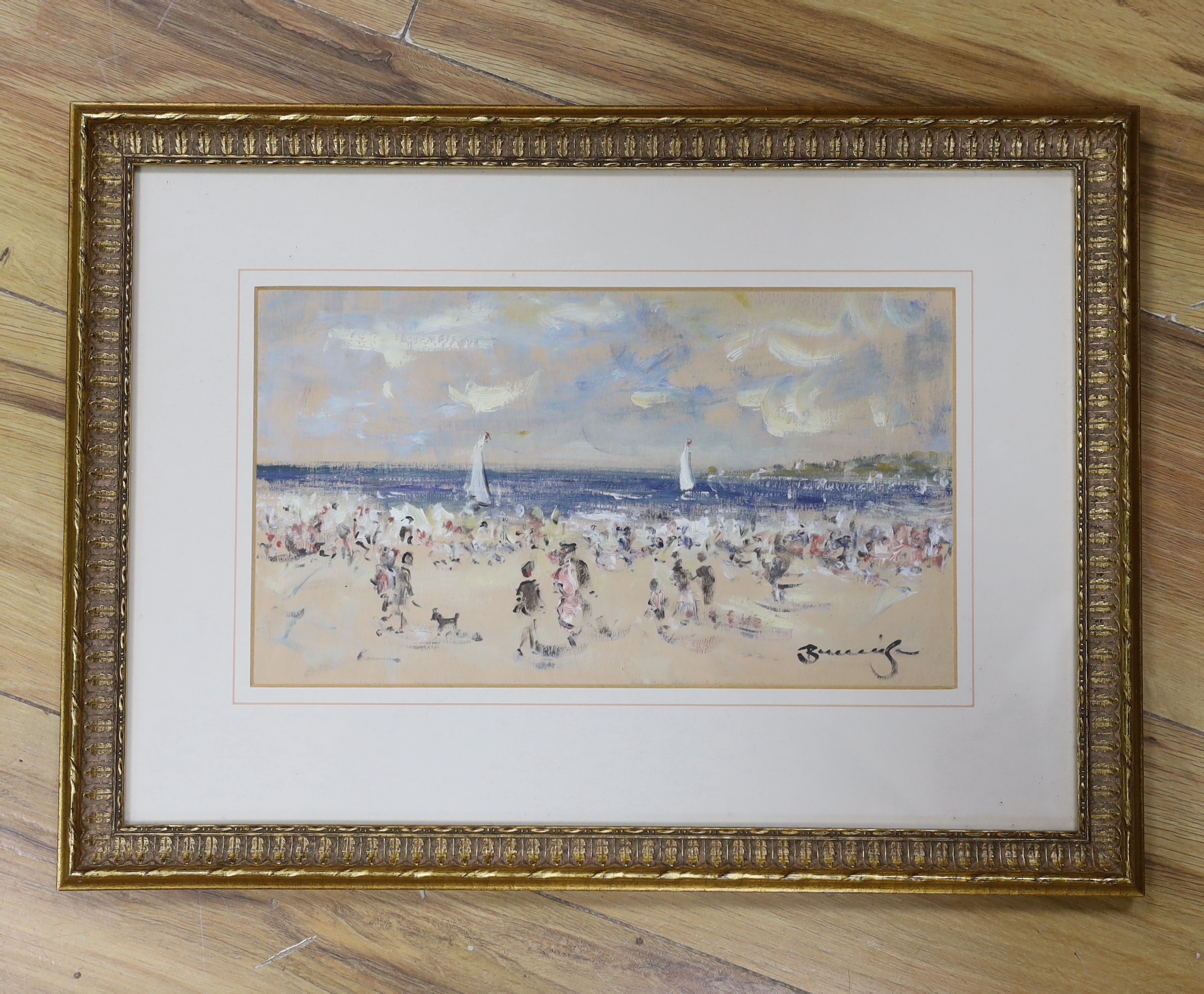 Walter John Beauvais (1942-1998), watercolour, Beach, signed, 16.5 x 29cm